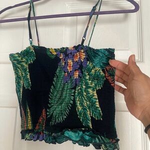 Patrons of Peace Black and Green Floral Camisole